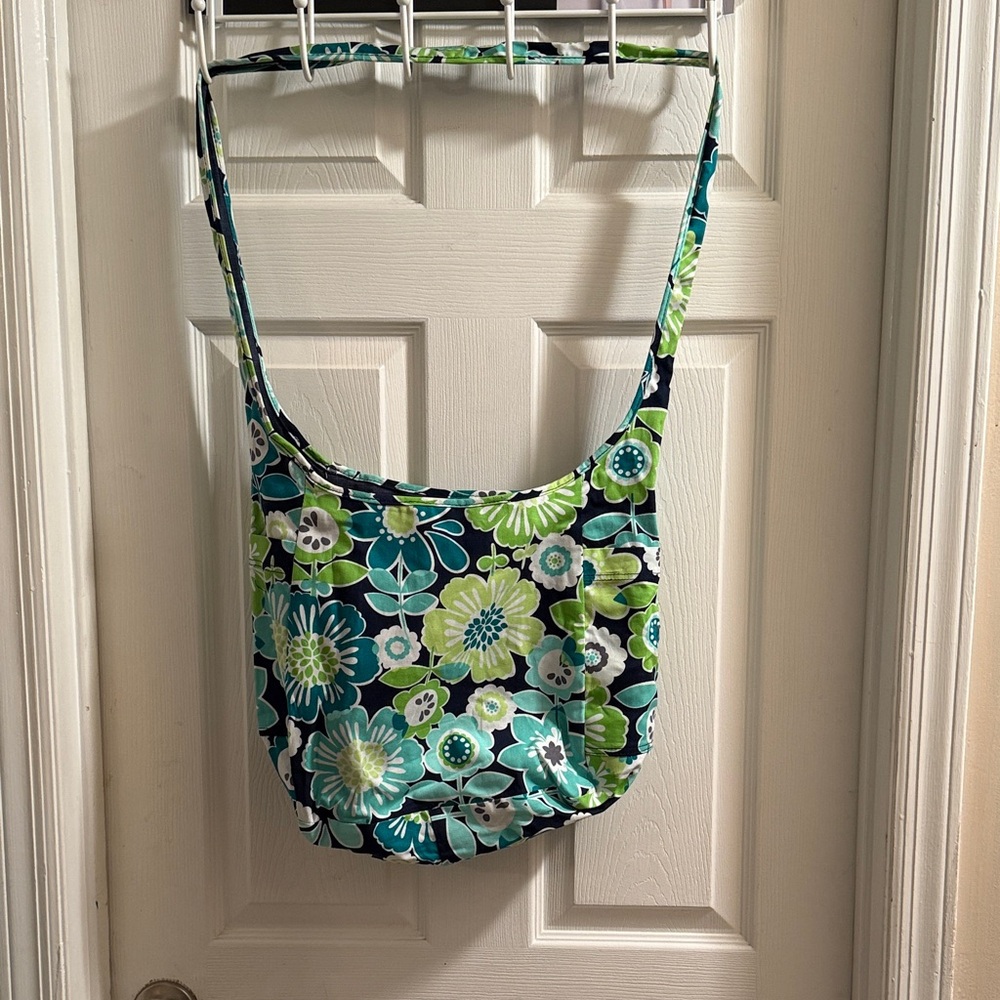 Thirty-One Blue and Green Floral Shoulder Bag